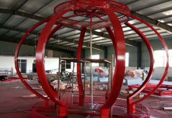 南岸景觀燈籠雕塑優選,陸地擺件,園林不銹鋼燈籠雕塑供應